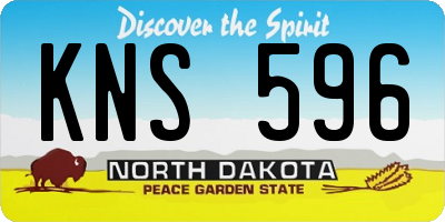 ND license plate KNS596