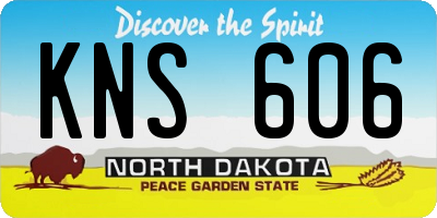 ND license plate KNS606