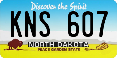ND license plate KNS607