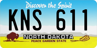 ND license plate KNS611