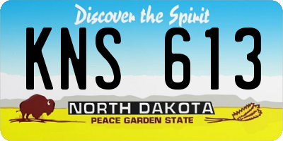 ND license plate KNS613