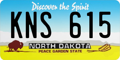 ND license plate KNS615