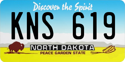 ND license plate KNS619