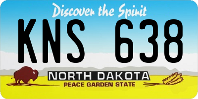 ND license plate KNS638