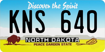ND license plate KNS640
