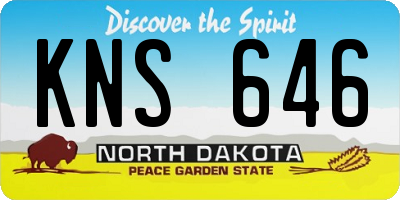 ND license plate KNS646