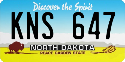 ND license plate KNS647