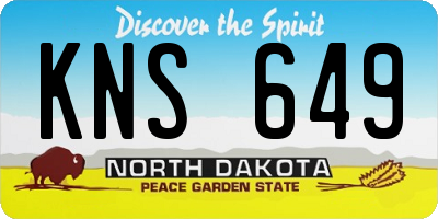 ND license plate KNS649