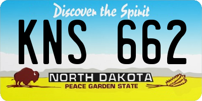 ND license plate KNS662