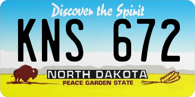 ND license plate KNS672