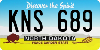 ND license plate KNS689