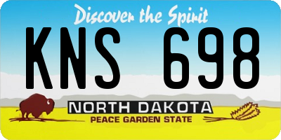 ND license plate KNS698