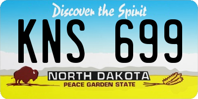 ND license plate KNS699