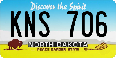 ND license plate KNS706