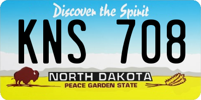 ND license plate KNS708