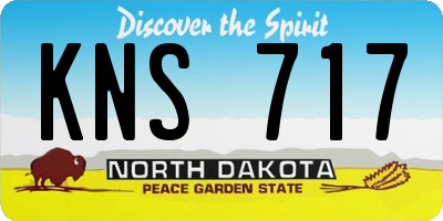 ND license plate KNS717