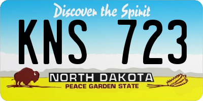 ND license plate KNS723