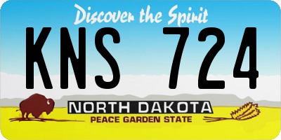ND license plate KNS724