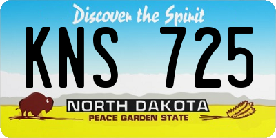 ND license plate KNS725