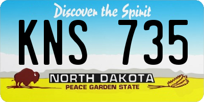 ND license plate KNS735
