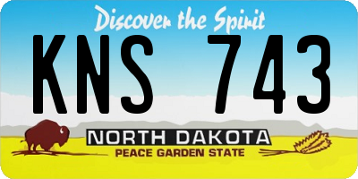 ND license plate KNS743