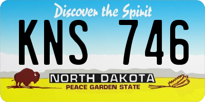 ND license plate KNS746