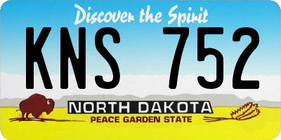 ND license plate KNS752