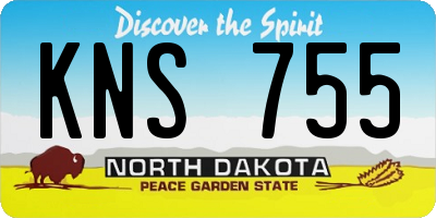 ND license plate KNS755