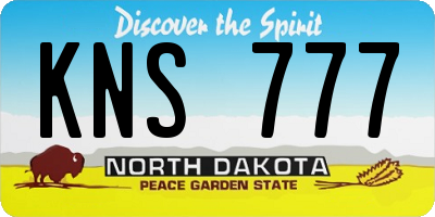 ND license plate KNS777