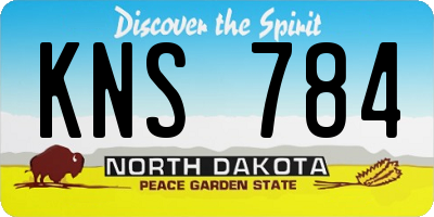 ND license plate KNS784