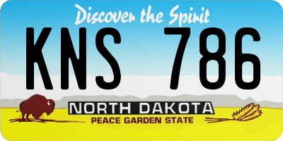 ND license plate KNS786