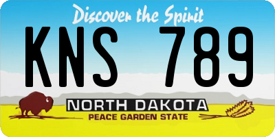 ND license plate KNS789