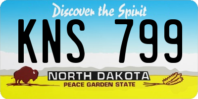 ND license plate KNS799