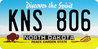 ND license plate KNS806