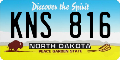 ND license plate KNS816