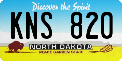 ND license plate KNS820