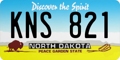 ND license plate KNS821