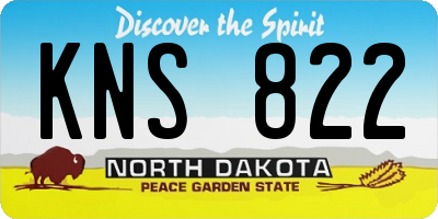 ND license plate KNS822
