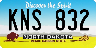 ND license plate KNS832