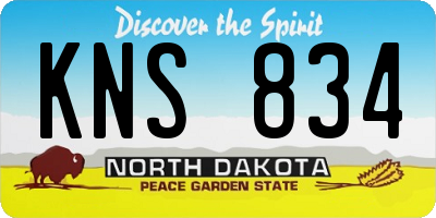 ND license plate KNS834