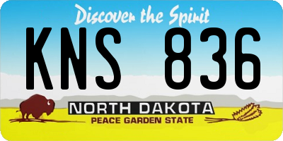 ND license plate KNS836