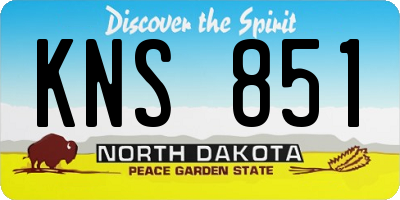ND license plate KNS851