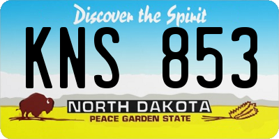ND license plate KNS853