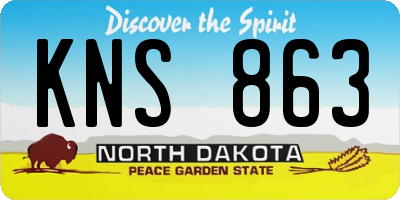 ND license plate KNS863