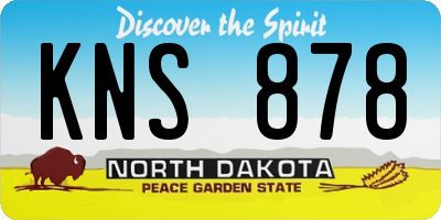 ND license plate KNS878