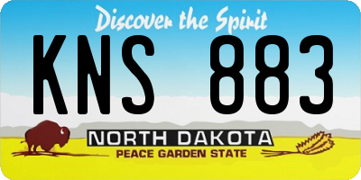 ND license plate KNS883