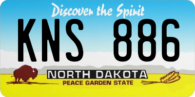 ND license plate KNS886