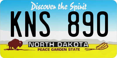 ND license plate KNS890