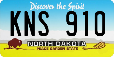 ND license plate KNS910
