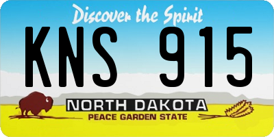 ND license plate KNS915